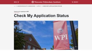 
                            6. Check My Application Status | Apply | Undergraduate Admissions | WPI