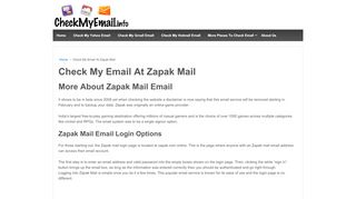 
                            4. Check My Email At Zapak Mail