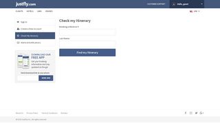
                            2. Check My Itinerary - JustFly