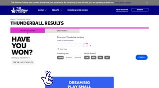
                            2. Check my Thunderball numbers | Results | The National Lottery