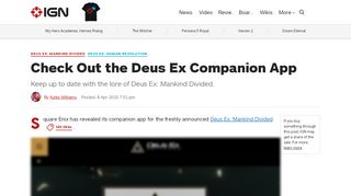 
                            11. Check Out the Deus Ex Companion App - IGN