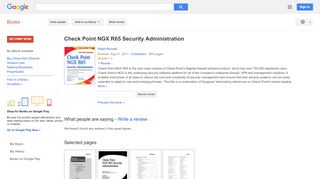 
                            4. Check Point NGX R65 Security Administration