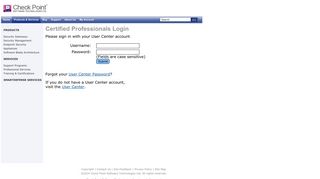 
                            3. Check Point Software Technologies: Certified Professionals Only Login