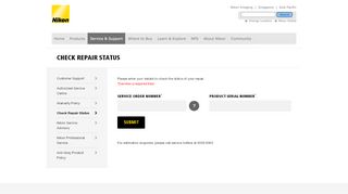 
                            8. Check Repair Status - Nikon Singapore Pte Ltd