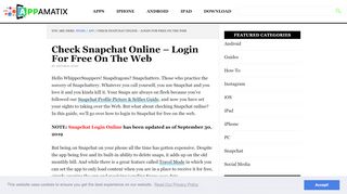 
                            7. Check Snapchat Online – Login For Free On The Web | Appamatix