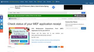 
                            10. Check status of your MEF application receipt - CAclubindia
