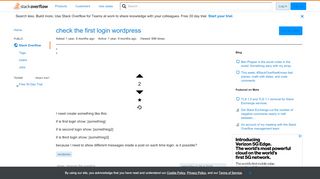 
                            6. check the first login wordpress - Stack Overflow