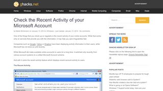 
                            11. Check the Recent Activity of your Microsoft Account - gHacks Tech News