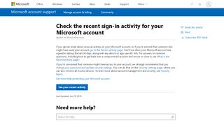 
                            1. Check the recent sign-in activity for your Microsoft account