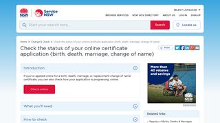 
                            13. Check the status of your online certificate application (birth, death ...