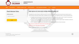 
                            2. Check Univesrity of Calabar Admission Status - MyUNICAL