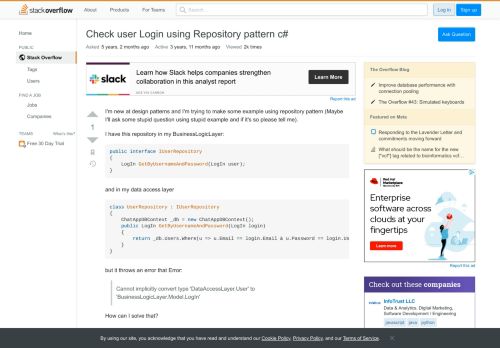 
                            3. Check user Login using Repository pattern c# - Stack Overflow