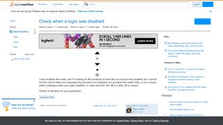 
                            2. Check when a login was disabled - Stack Overflow