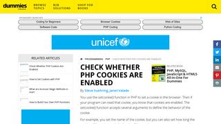 
                            11. Check Whether PHP Cookies Are Enabled - dummies
