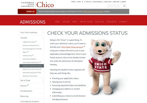 
                            4. Check Your Admissions Status - Admissions - CSU, Chico