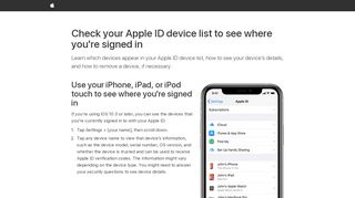 
                            6. Check your Apple ID device list to see where you're ... - Apple Support