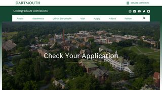 
                            8. Check Your Application | Dartmouth Admissions