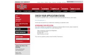
                            2. Check Your Application Status - Arkansas State University