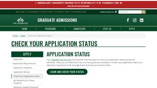 
                            3. Check Your Application Status | Graduate Admissions | UNC Charlotte