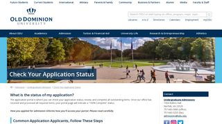 
                            1. Check Your Application Status - Old Dominion University