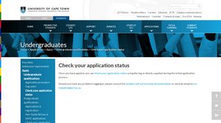 
                            4. Check your application status | UCT Students