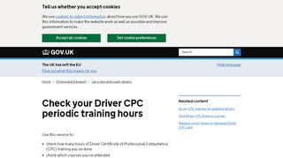
                            6. Check your Driver CPC periodic training hours - GOV.UK