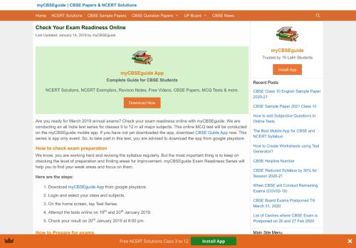 
                            9. Check Your Exam Readiness Online | myCBSEguide | CBSE Papers ...