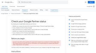 
                            9. Check your Google Partner status - Google Ads Help - Google Support