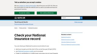 
                            2. Check your National Insurance record - GOV.UK