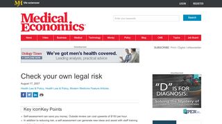 
                            10. Check your own legal risk | Medical Economics