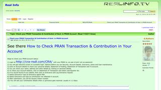 
                            13. Check your PRAN Transaction & Contribution of Govt. in PRAN ...