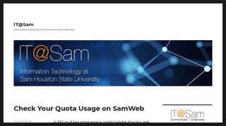 
                            12. Check Your Quota Usage on SamWeb – IT@Sam