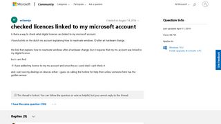 
                            5. checked licences linked to my microsoft account - Microsoft Community