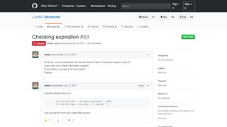 
                            2. Checking expiration · Issue #53 · auth0/jwt-decode · GitHub