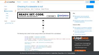 
                            1. Checking if a datatable is null - Stack Overflow