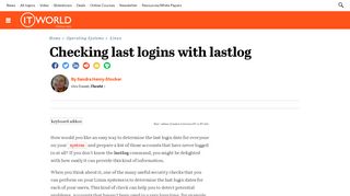 
                            3. Checking last logins with lastlog | ITworld