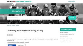 
                            4. Checking your bet365 betting history – Racing Post