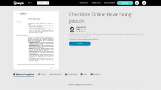 
                            7. Checkliste Online-Bewerbung - Jobs.ch - Yumpu