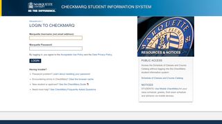 
                            1. CheckMarq Login // Marquette University