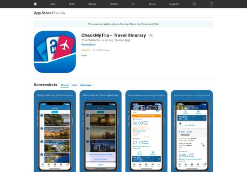 
                            5. CheckMyTrip – Travel Itinerary on the App Store - iTunes - Apple