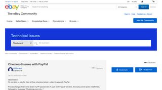 
                            3. Checkout issues with PayPal - The eBay Community