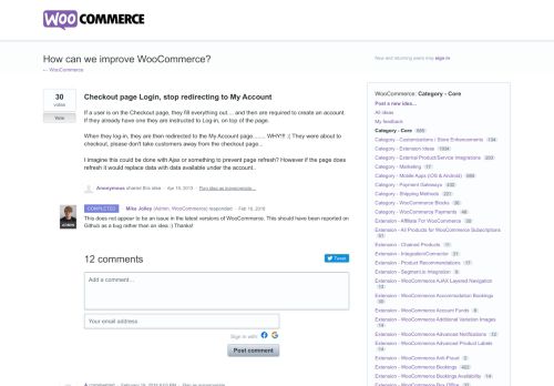 
                            13. Checkout page Login, stop redirecting to My Account – WooIdeas ...