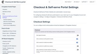 
                            11. Checkout & Self-serve Portal Settings - Chargebee
