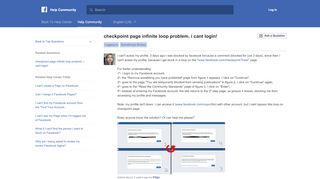 
                            4. checkpoint page infinite loop problem, i cant login! | Facebook Help ...