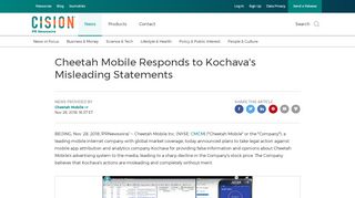 
                            10. Cheetah Mobile Responds to Kochava's Misleading Statements