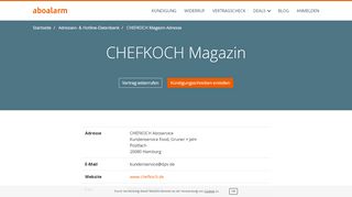 
                            11. CHEFKOCH Magazin Kündigungsadresse und Kontaktdaten