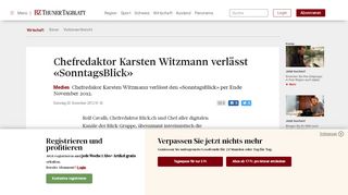 
                            13. Chefredaktor Karsten Witzmann verlässt «SonntagsBlick