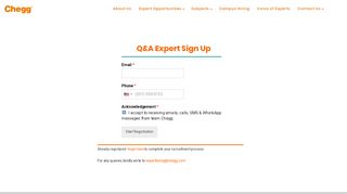 
                            3. Chegg India – Subject Matter Expert Registration