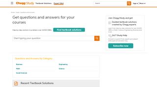 
                            5. Chegg Study Questions and Answers | Chegg.com