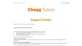 
                            8. Chegg Tutors | I can't log in to my tutor account